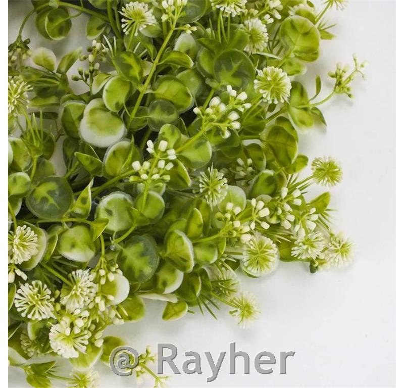 Ghirlanda con verde e fiori, 37 cm