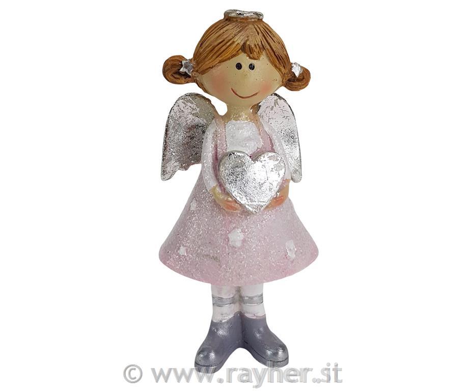 Angel keramični s srcem 11.5cm
