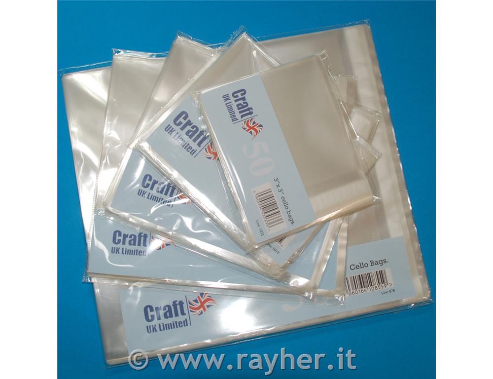 BUSTINE CELLOFAN 11X11 CM, SET 50