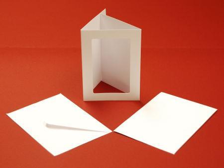 10 pcs A6 WHITE 3 FOLD RECTANGLEAPERTURE CARDS+ ENVELOPES