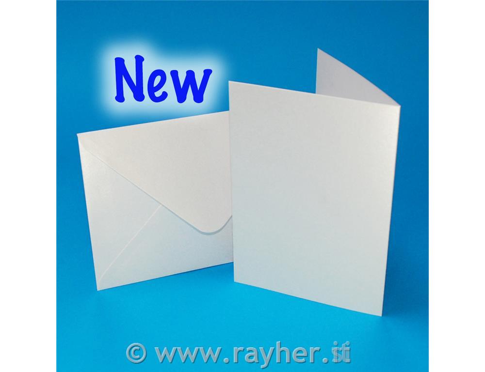 Kuverte+vizitke, set 20, C6, perl bele