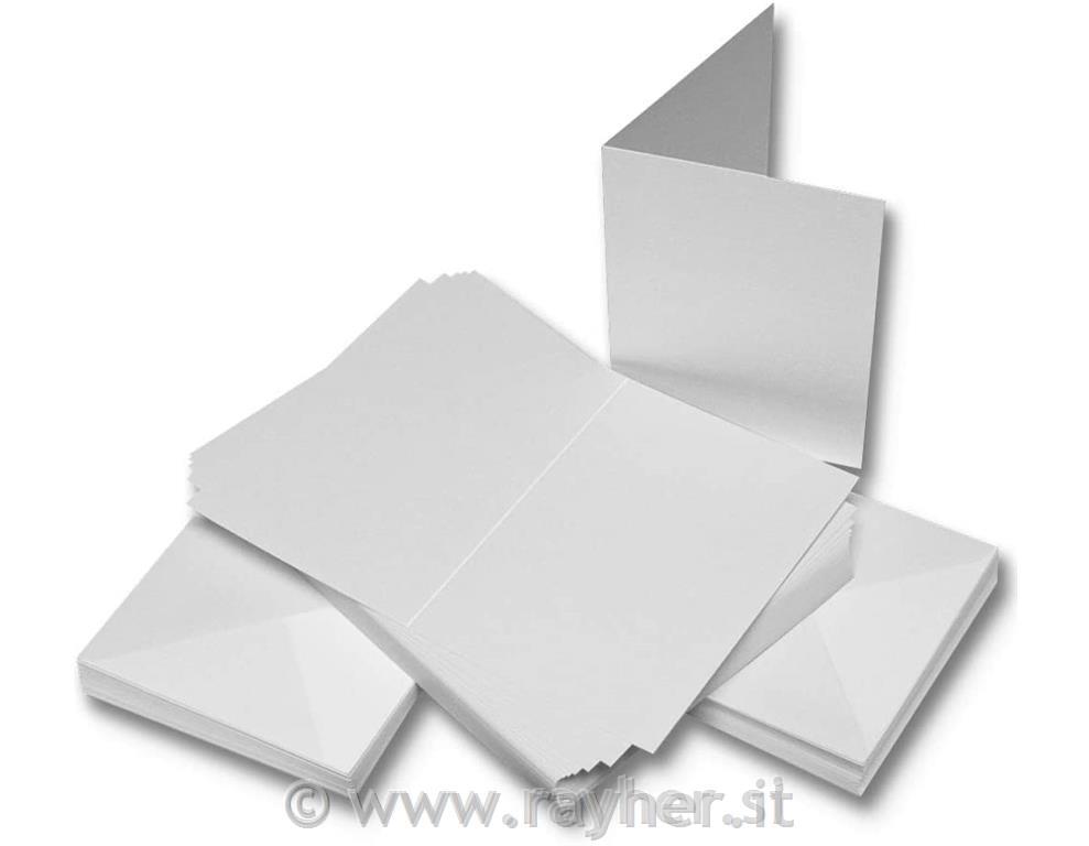 WHITE CARDS & ENVELOPES, SET 50