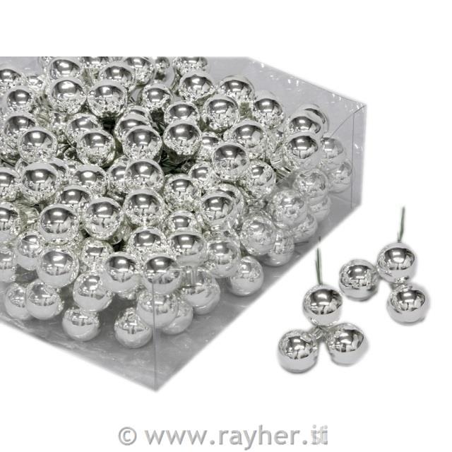 Palline di Natale, set 12argento, 2 cm
