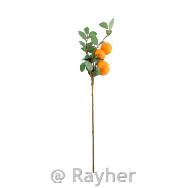 Ramo di mandarino con tre frutti, 77 cm