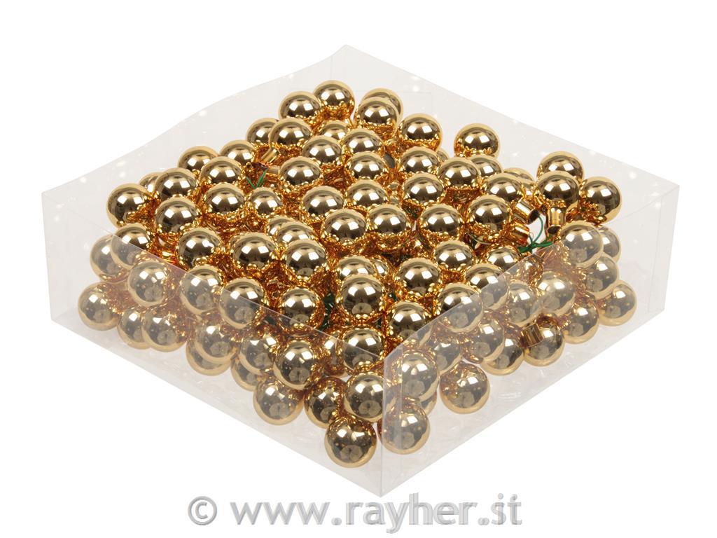 Palline di Natale, oro, set 122 cm