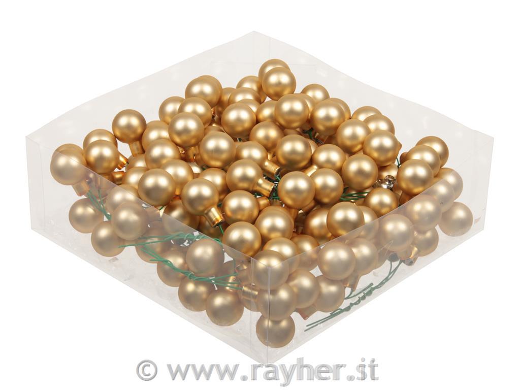 Palline di Natale, oro opaco, set 122 cm