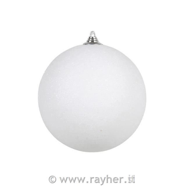 Božični balonček, bel z bleščicami, 13.5cm