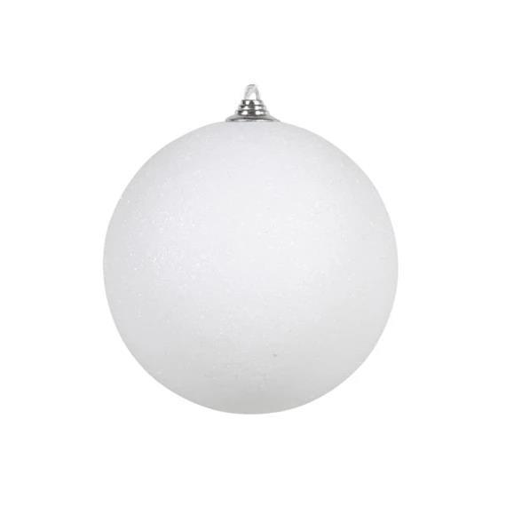 Božični balonček, bel z bleščicami, 18cm