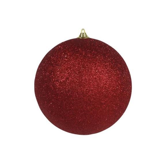 Pallina di Natale, rosso, glitter, 18cm
