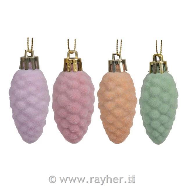 Pigne per albero di Natale, in vellutoPastel