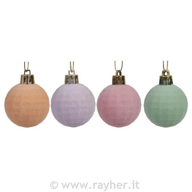 Palline per albero di Natale, in vellutoPastel