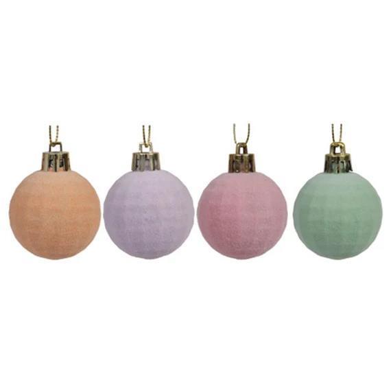 Palline per albero di Natale, in vellutoPastel