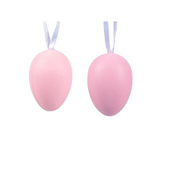 Uova sospese rosa, 3x4 cm, set da 12