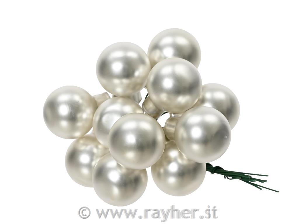Palline di Natale, set 12argento, mat, 2cm