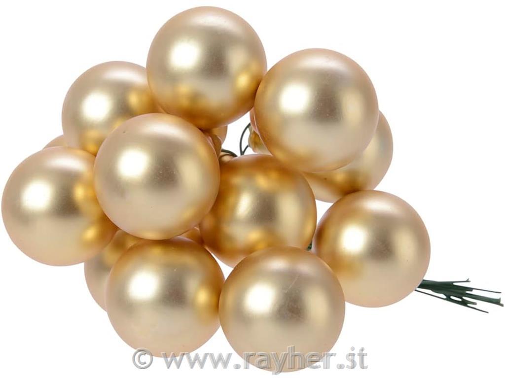 Palline di Natale, oro opaco, 12pz, 2cm2 cm