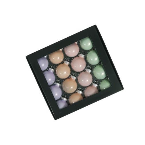 Bunkice za božično drevo, pastelne, 3cm, 16kom