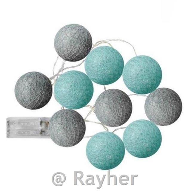 Catenina luci in cotone, set 10, menta