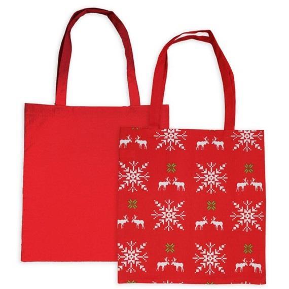 Borsa in cotone, motivo natalizio, 40x42cm