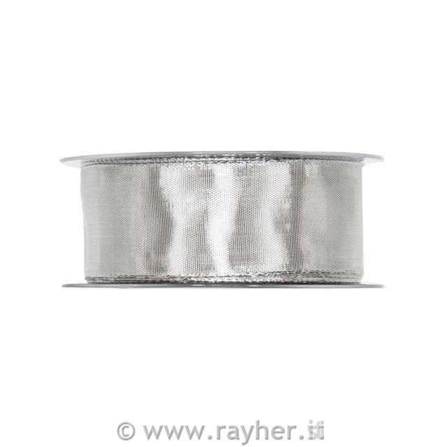 Nastro d'argento con filo, 40 mm, 1 m