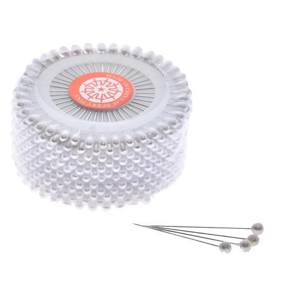 Spilli con perla, bianchi, 8,5 × 4,5 cm