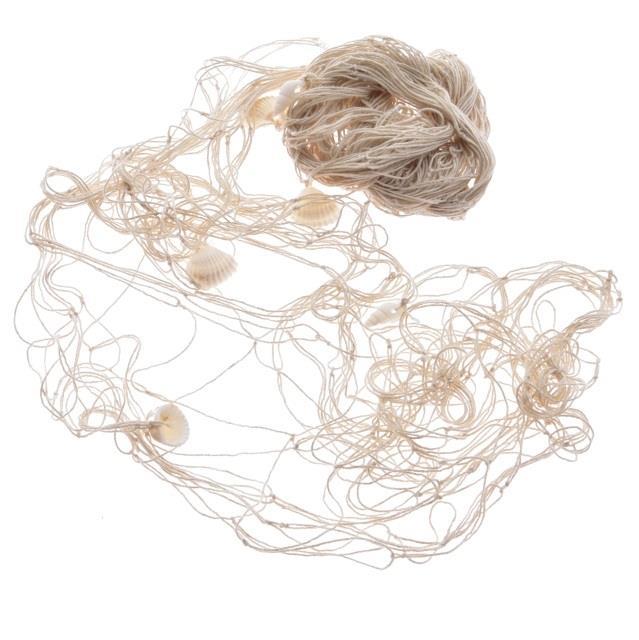 Rete da pesca con conchiglie, decorativabeige, 100x200cm