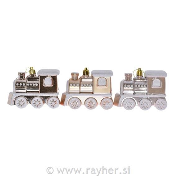 Okraski za smreko; Vlak, zlat, črn, set 3