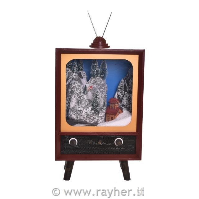 TV natale, neve&musica, 37x21x59 cm