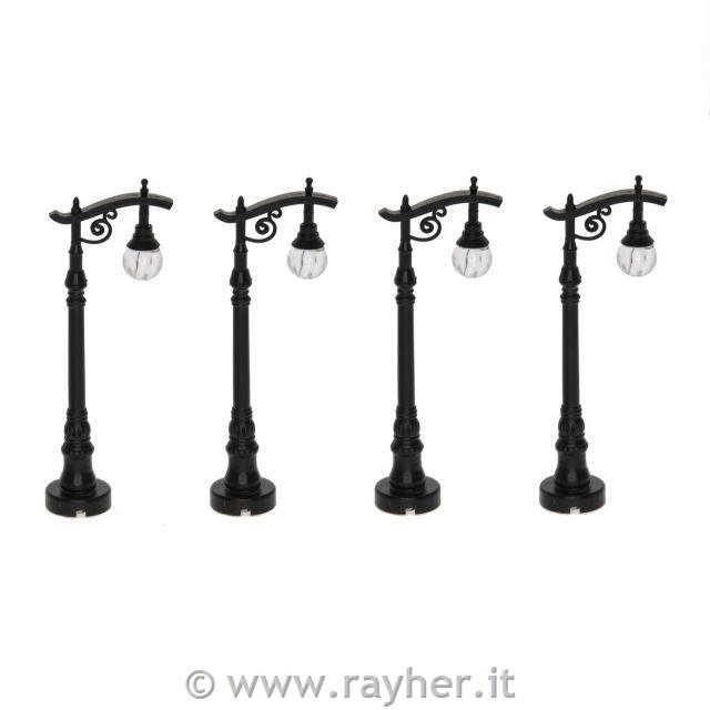 Ulične svetilke, dekoracija, set 4, 10.5cm