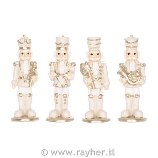 Schiaccianoci, bianco/oro, 6.3cm