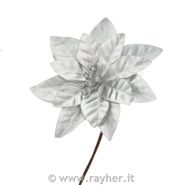 Božična zvezda, 16cm, srebrna