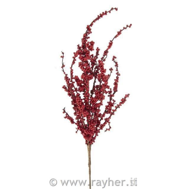 Ramo con bacche, 84 cm, rosso