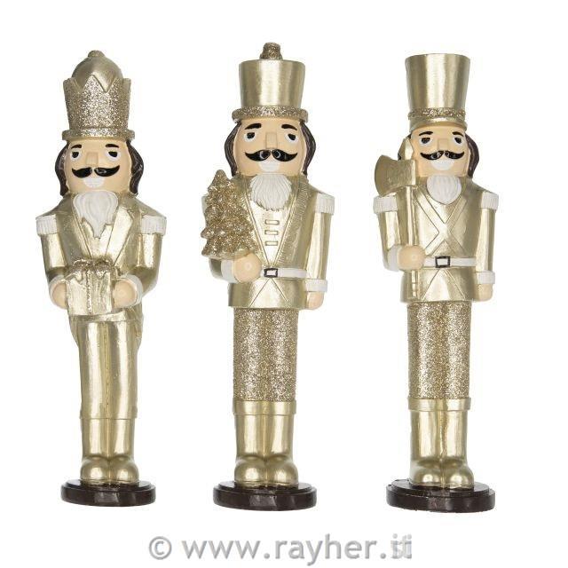 Schiaccianoci, bianco/oro 22cm