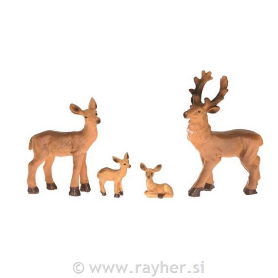 Cervo, capriolo, bambi, set di 4, 9,5 cm
