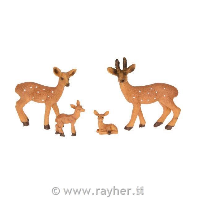 Figurine della famiglia di caprioli, set 4