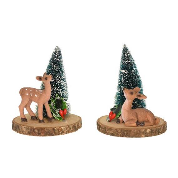 Srna ob zasneženi smreki, 10cm, 1 kom