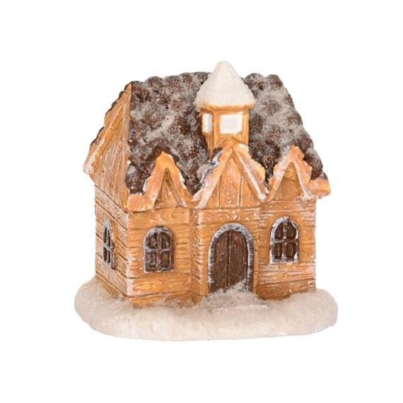 Hišica zasnežena, rjava, 4.7cm