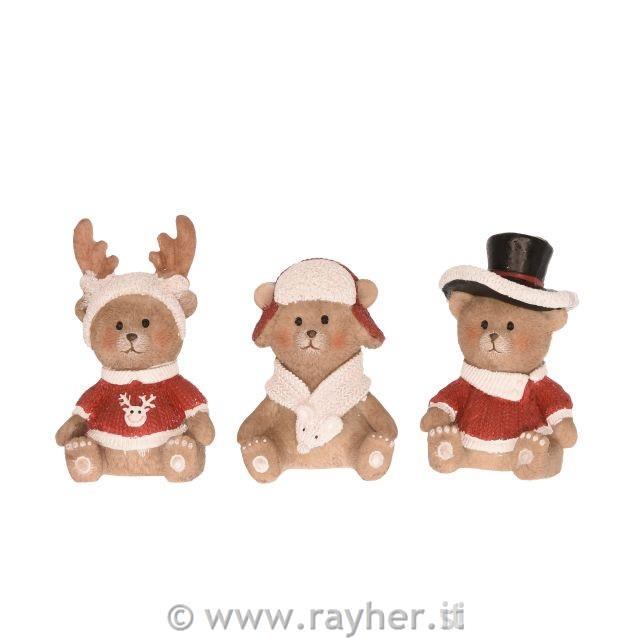 Orsetto natalizio, 6,5 cm