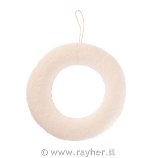 Ghirlanda di peluche, bianca, 36 cm