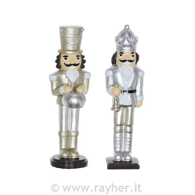 Schiaccianoci, argento e bianco 13,5 cm,