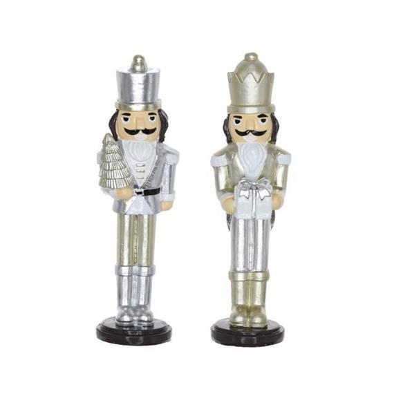 Schiaccianoci, argento e bianco 13,5 cm,