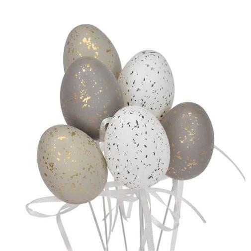 Uovo bianco su stecca, 6cm, 1 pezzo