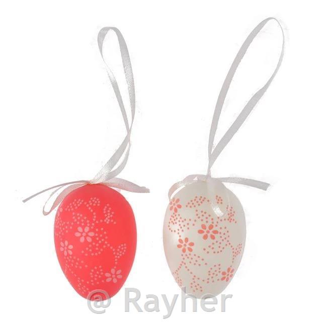 Uova bianco-rossa, set di 6