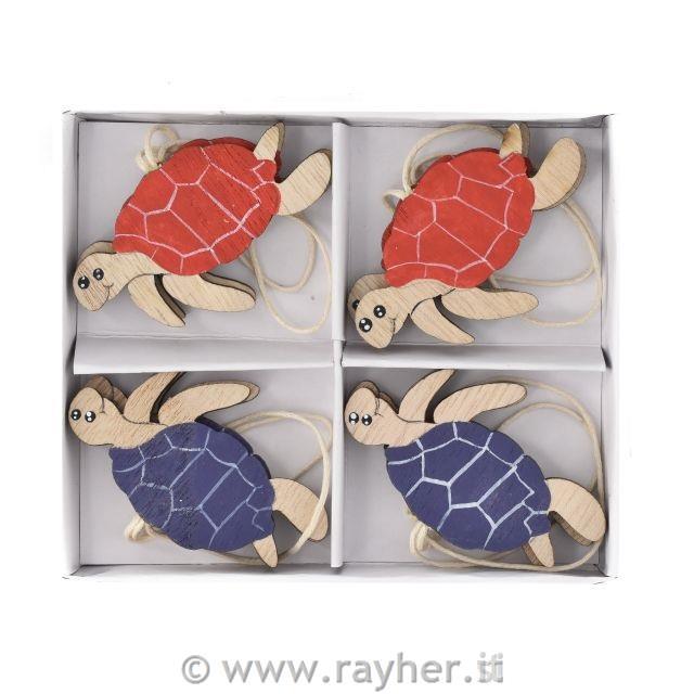 Želve lesene, set 8, 12.5cm