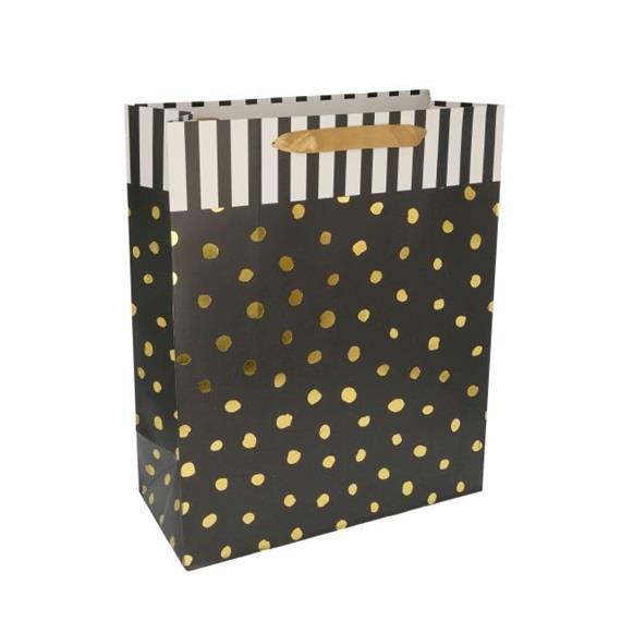 Borsa regalo, Gold dots, 31x42x12 cm