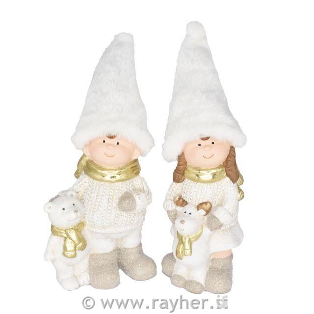 Gnomo di Natale con cappello alto, 20 cm