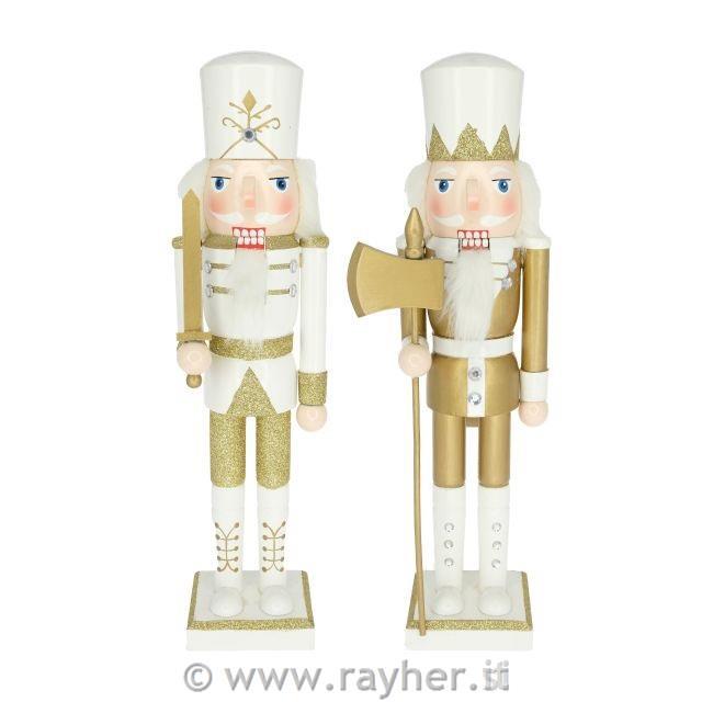 Schiaccianoci, bianco/oro, 38cm