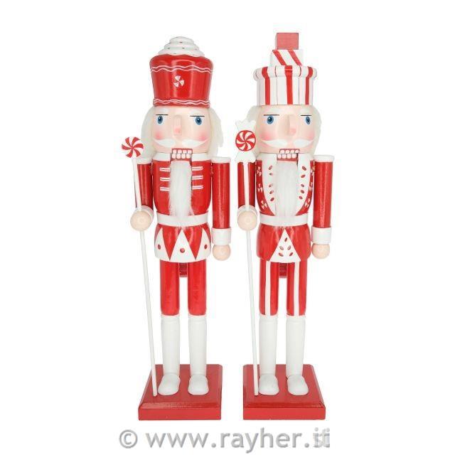 Schiaccianoci, bianco/rosso, 38cm