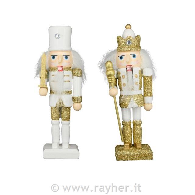 Schiaccianoci, bianco/oro, 12cm