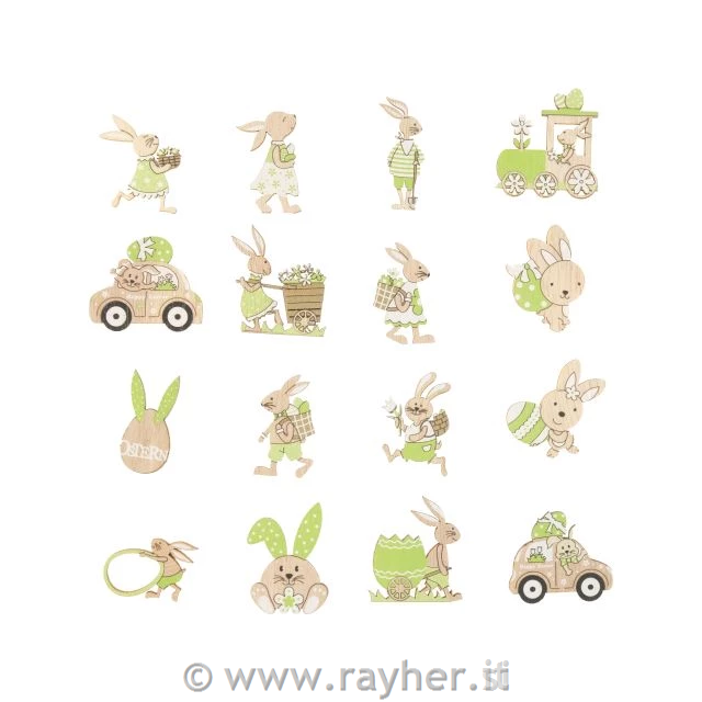 Decorazioni pasquali, coniglietti, set12