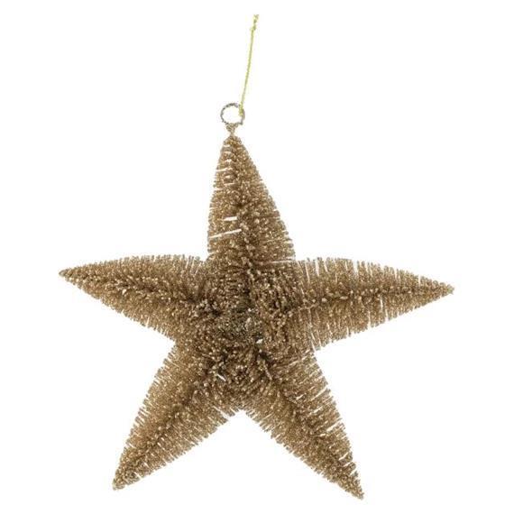 Zvezda, z bleščicami, 16 cm, zlata